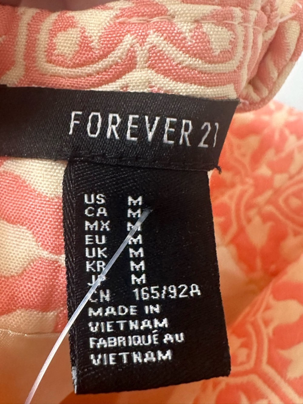 Forever 21 Y2K Peach/light pink  Floral Mini Dress Size M - Picture 3 of 4